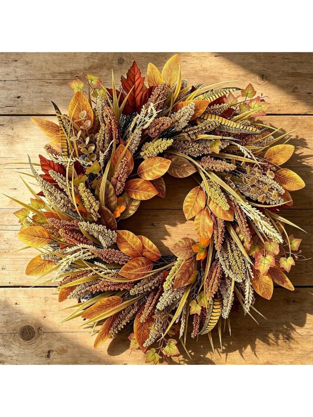 26" Realistic Fall Wreath - Large Autumn Decor for Front Door, Thanksgiving